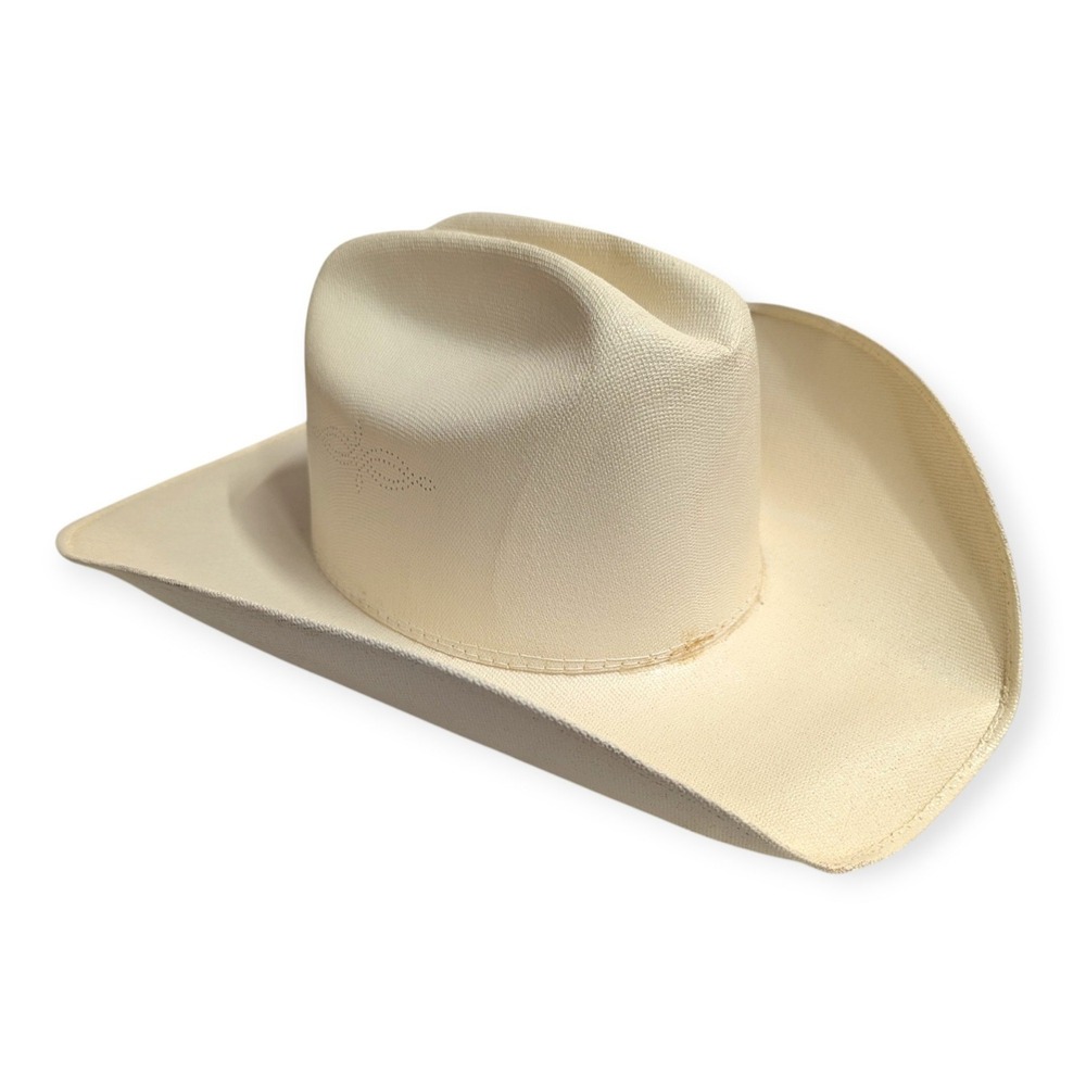 Serratelli Hat Company Cream Canvas Cowboy Hat Size 7 1/8 Western Cattleman